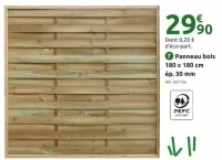 Panneau bois 180 x 180 cm ép. 30 mm