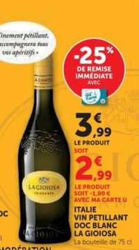 Vin Petillant DOC Blanc La Gioiosa