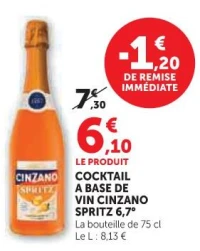 Cocktail a base de vin Cinzano Spritz