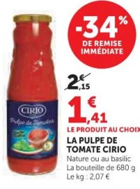 LA PULPE DE TOMATE CIRIO
