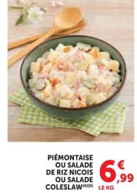 Piémontaise ou Salade de Riz Niçois ou Salade Coleslaw