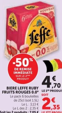 BIERE LEFFE RUBY FRUITS ROUGES 0.0°
