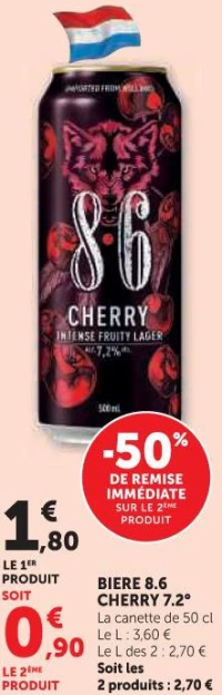 Bière 8.6 Cherry 7.2°