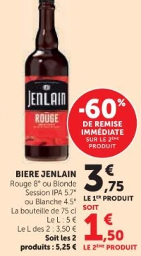 BIERE JENLAIN Rouge, Blonde ou Blanche