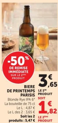 BIERE DE PRINTEMPS PARISIS Blonde Rye IPA 6°