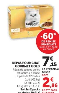 Repas pour chat Gourmet Gold