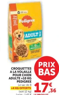 Croquettes à la volaille pour chien adulte Pedigree
