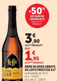 BIERE BLONDE ABBAYE DE LEFFE PRESTIGE 8.5°