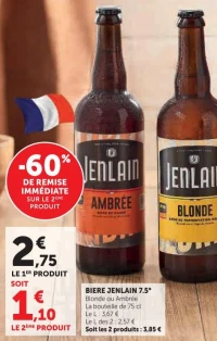 BIERE JENLAIN 7.5° Blonde ou Ambrée