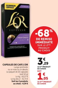 CAPSULES DE CAFE L'OR Or Absolu