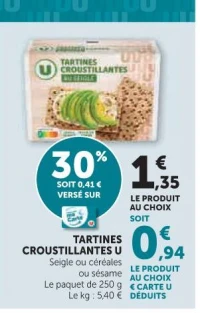 TARTINES CROUSTILLANTES U Céréales