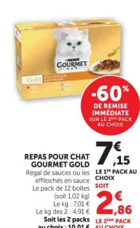 Repas pour chat Gourmet Gold (Régal de sauces ou les effilochés en sauce)