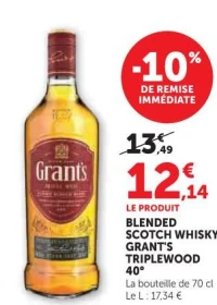 BLENDED SCOTCH WHISKY GRANT'S TRIPLEWOOD 40°