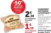 CAMEMBERT PASTEURISE LE RUSTIQUE