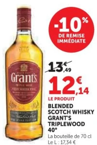 BLENDED SCOTCH WHISKY GRANT'S TRIPLEWOOD 40°