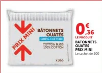 BÂTONNETS OUATÉS PRIX MINI