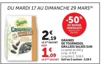 GRAINES DE TOURNESOL GRILLEES SALEES SUN