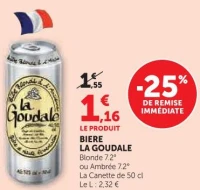 BIERE LA GOUDALE Blonde 7.2° ou Ambrée 7.2°