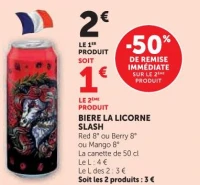 BIERE LA LICORNE SLASH Red 8° ou Berry 8° ou Mango 8°