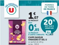CHIPS SAVEUR VINAIGRE ET SEL U