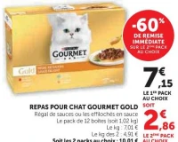 REPAS POUR CHAT GOURMET GOLD (Régal de sauces ou les effilochés en sauce)