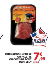 Mini Jambonneau x2 ou Palette ou Cotis de Porc Demi Sel