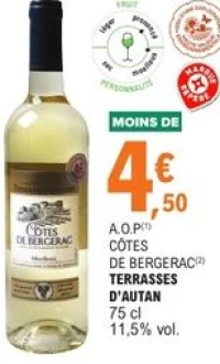 Côtes de Bergerac Terrasses d'Autan 75 cl