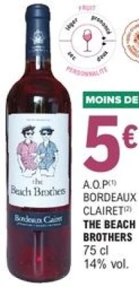 A.O.P Bordeaux Clairet The Beach Brothers