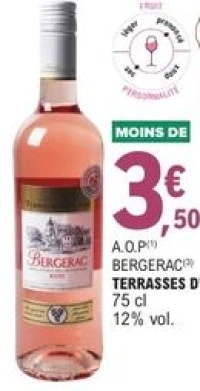 A.O.P Bergerac Terrasses d'Autan 75 cl