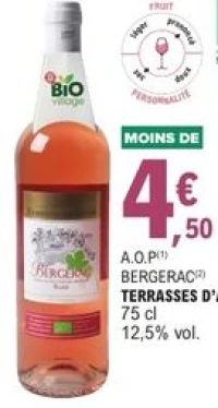 A.O.P Bergerac Terrasses d'Autan Bio 75 cl