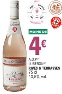 A.O.P Luberon Rives & Terrasses Rosé 75 cl