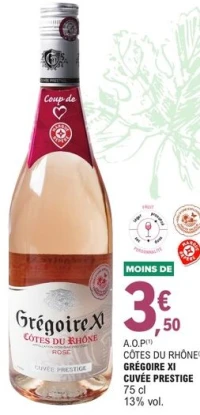 A.O.P Côtes du Rhône Grégoire XI Cuvée Prestige
