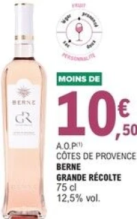 A.O.P CÔTES DE PROVENCE BERNE GRANDE RÉCOLTE