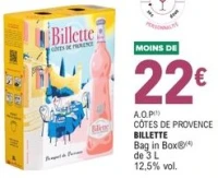 CÔTES DE PROVENCE BILLETTE Bag in Box 3 L