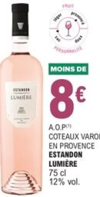 A.O.P Coteaux Varois en Provence Estandon Lumière 75 cl