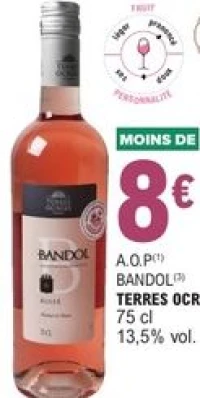 A.O.P BANDOL TERRES OCRÉES 75 cl