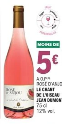 A.O.P Rosé d'Anjou Le Chant de l'Oiseau Jean Dumont
