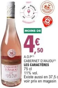 A.O.P Cabernet d'Anjou Les Caractères