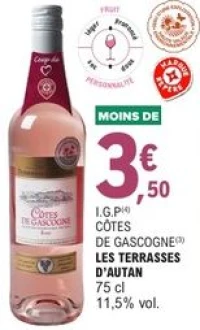 I.G.P Côtes de Gascogne Les Terrasses d'Autan 75 cl