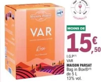 Vin Rosé Var Maison Parsat Bag in Box 5 L