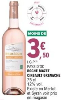I.G.P Pays d'Oc Roche Mazet Cinsault Grenache 75 cl