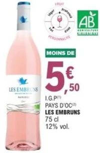 I.G.P Pays d'Oc Les Embruns 75 cl