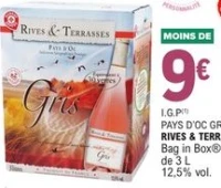 I.G.P Pays d'Oc Gris Rives & Terrasses Bag in Box 3 L