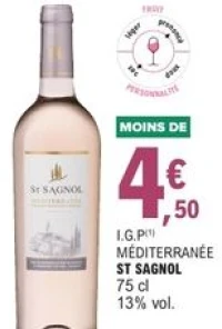 I.G.P MÉDITERRANÉE ST SAGNOL 75 cl