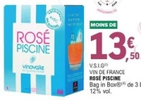 V.S.I.G Vin de France Rosé Piscine Bag in Box 3 L
