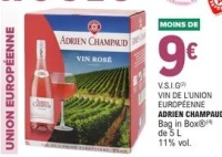 V.S.I.G Vin de l'Union Européenne Adrien Champaud Bag in Box 5 L
