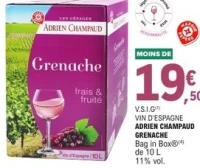Vin d'Espagne Adrien Champaud Grenache Bag in Box 10L