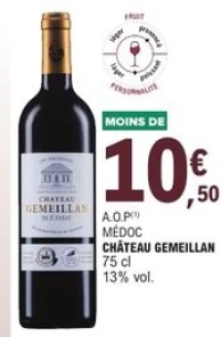 A.O.P MÉDOC CHÂTEAU GEMEILLAN 75 cl