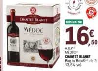 A.O.P MÉDOC CHANTET BLANET Bag in Box 3 L