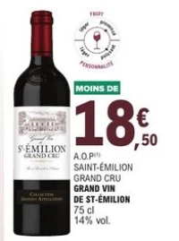 A.O.P Saint-Émilion Grand Cru Grand Vin de St-Émilion